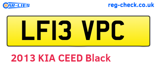 LF13VPC are the vehicle registration plates.