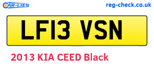 LF13VSN are the vehicle registration plates.