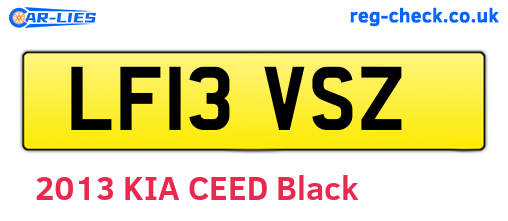 LF13VSZ are the vehicle registration plates.