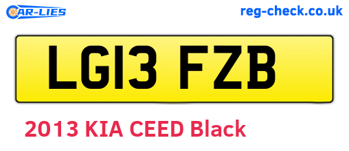LG13FZB are the vehicle registration plates.