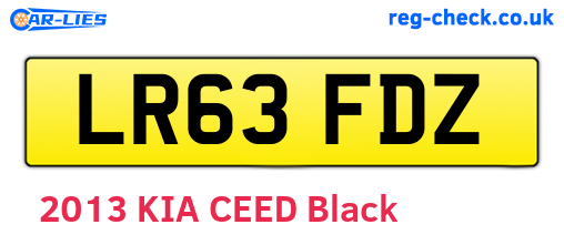 LR63FDZ are the vehicle registration plates.