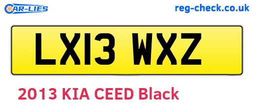 LX13WXZ are the vehicle registration plates.