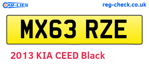 MX63RZE are the vehicle registration plates.