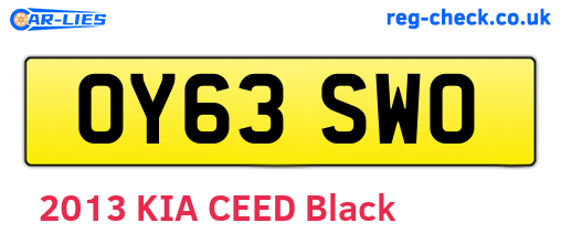 OY63SWO are the vehicle registration plates.