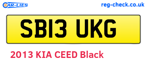 SB13UKG are the vehicle registration plates.