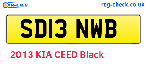 SD13NWB are the vehicle registration plates.