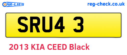 SRU43 are the vehicle registration plates.