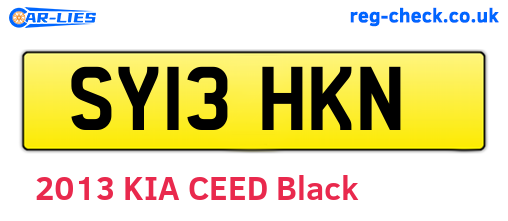 SY13HKN are the vehicle registration plates.