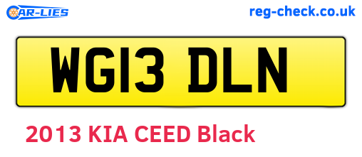 WG13DLN are the vehicle registration plates.