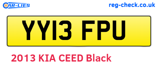 YY13FPU are the vehicle registration plates.