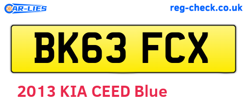 BK63FCX are the vehicle registration plates.