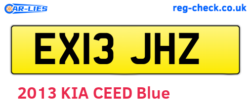 EX13JHZ are the vehicle registration plates.