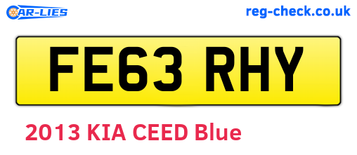 FE63RHY are the vehicle registration plates.