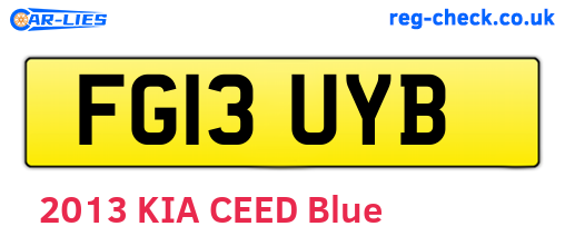 FG13UYB are the vehicle registration plates.