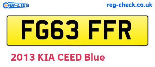 FG63FFR are the vehicle registration plates.