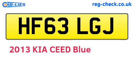 HF63LGJ are the vehicle registration plates.