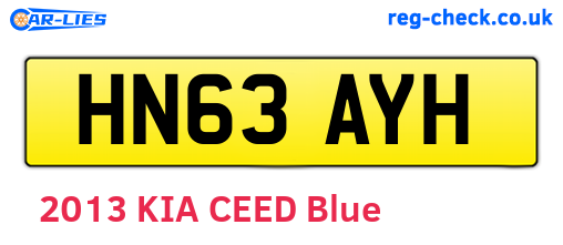 HN63AYH are the vehicle registration plates.