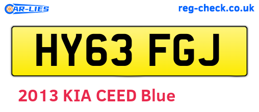 HY63FGJ are the vehicle registration plates.