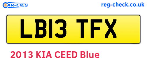 LB13TFX are the vehicle registration plates.