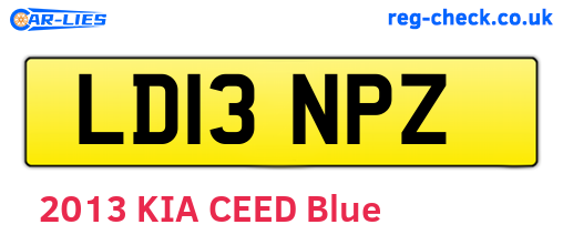 LD13NPZ are the vehicle registration plates.
