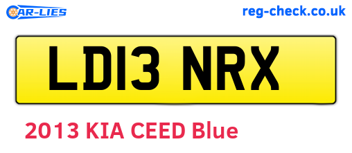 LD13NRX are the vehicle registration plates.