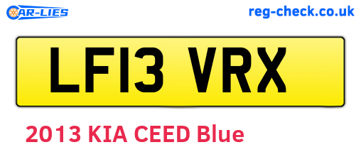 LF13VRX are the vehicle registration plates.