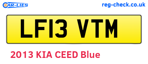 LF13VTM are the vehicle registration plates.