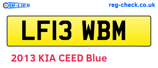 LF13WBM are the vehicle registration plates.