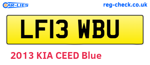 LF13WBU are the vehicle registration plates.