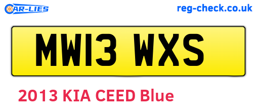 MW13WXS are the vehicle registration plates.
