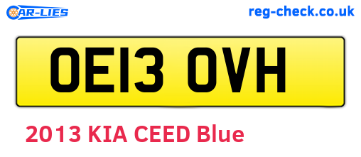 OE13OVH are the vehicle registration plates.