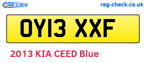 OY13XXF are the vehicle registration plates.