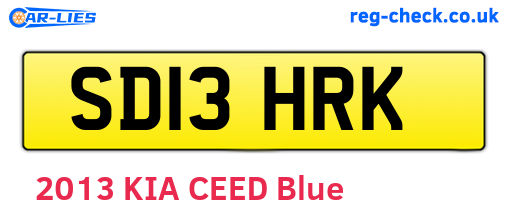 SD13HRK are the vehicle registration plates.