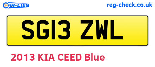 SG13ZWL are the vehicle registration plates.