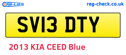 SV13DTY are the vehicle registration plates.