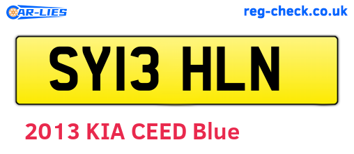 SY13HLN are the vehicle registration plates.