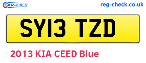 SY13TZD are the vehicle registration plates.
