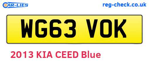 WG63VOK are the vehicle registration plates.