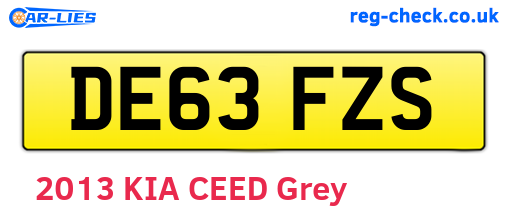 DE63FZS are the vehicle registration plates.