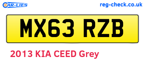 MX63RZB are the vehicle registration plates.