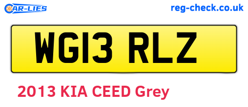WG13RLZ are the vehicle registration plates.