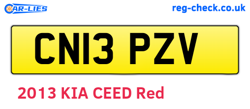 CN13PZV are the vehicle registration plates.