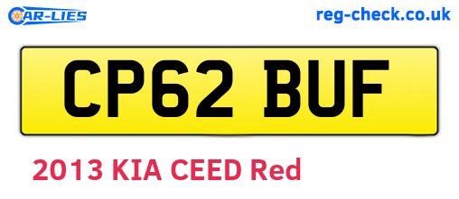 CP62BUF are the vehicle registration plates.