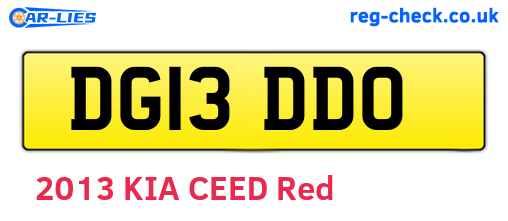 DG13DDO are the vehicle registration plates.