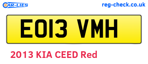 EO13VMH are the vehicle registration plates.