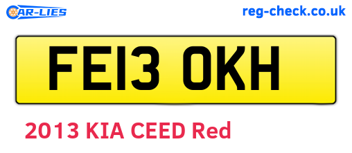 FE13OKH are the vehicle registration plates.