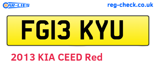 FG13KYU are the vehicle registration plates.