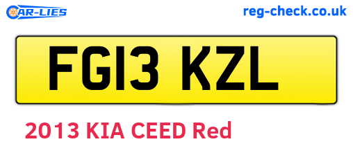 FG13KZL are the vehicle registration plates.