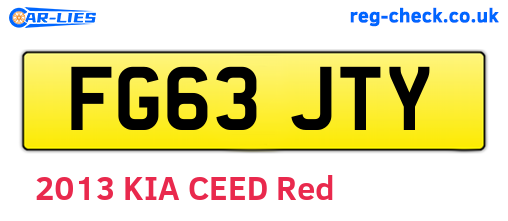 FG63JTY are the vehicle registration plates.