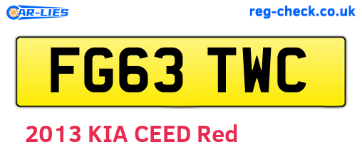 FG63TWC are the vehicle registration plates.